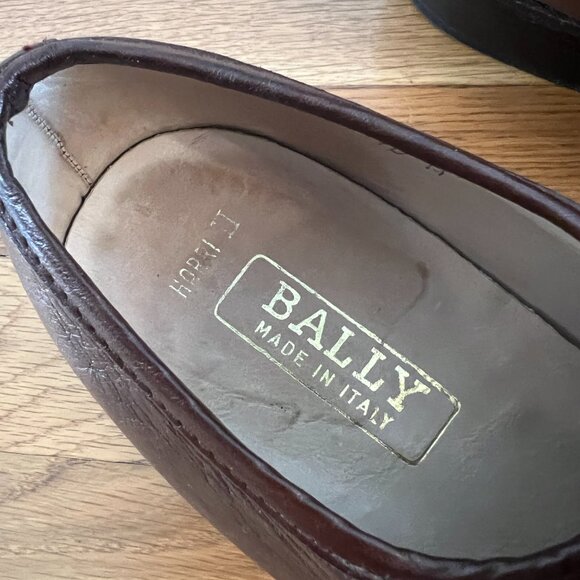 Bally Dark Brown Leather Loafers MADE IN ITALY "Horri II" - Men's 10 - Picture 6 of 10